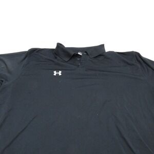 Under Armour‎ Mens Black Polo Shirt Short Sleeve Logo XXL